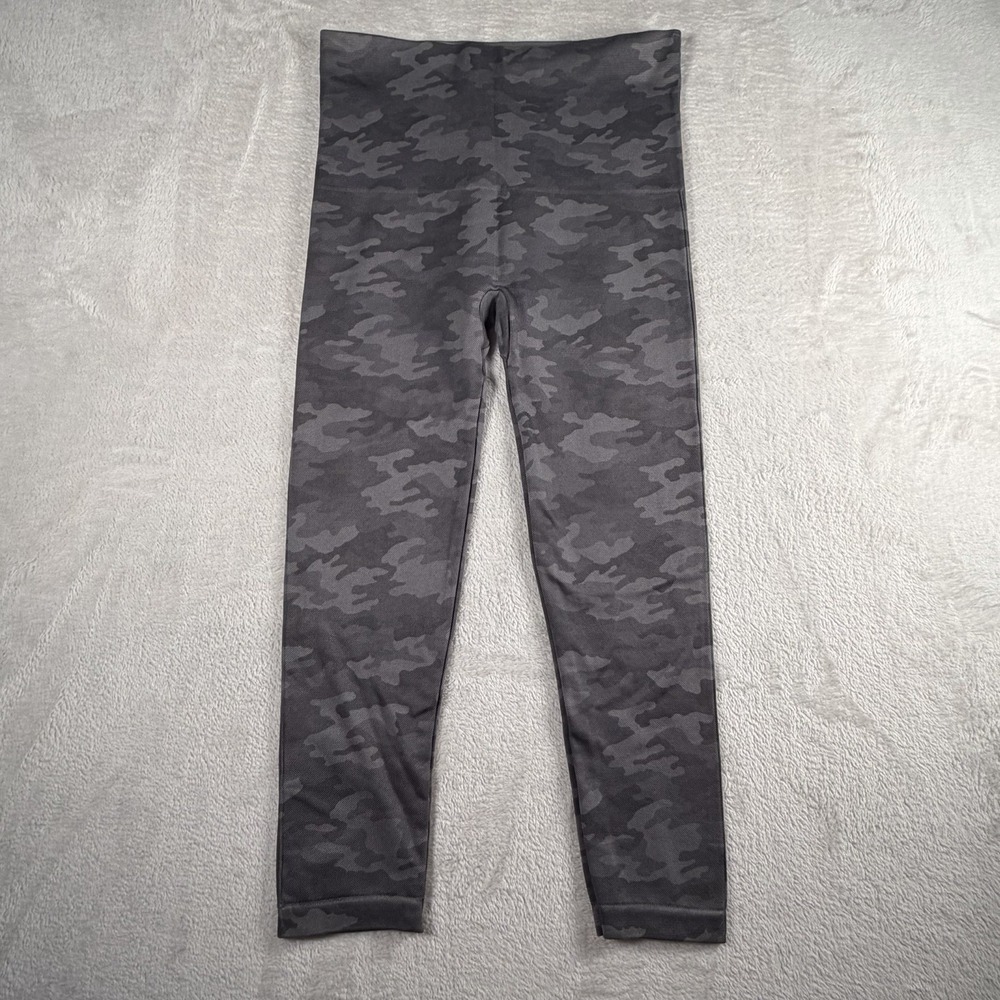 Spanx Leggings XL 14-16 Black /GrayCamoCropped Length 20099R